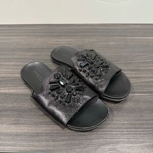 Kenneth Cole Jeweled Slides